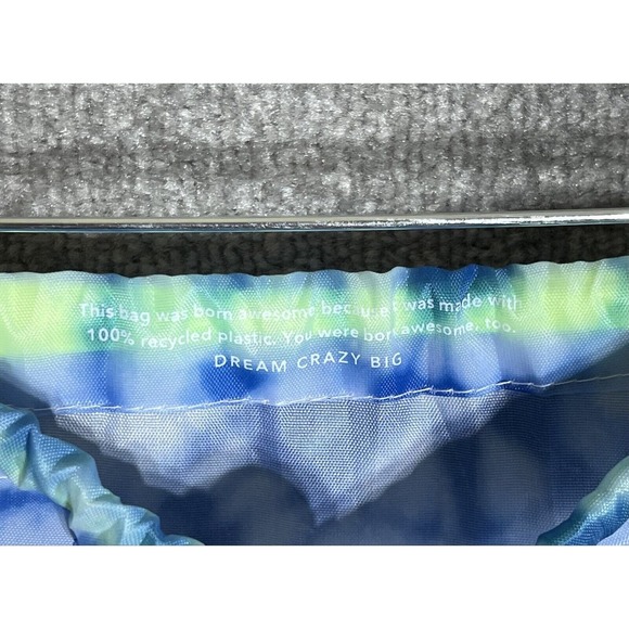 Athleta Girl Tie Dye Drawcord Sport Bag Cinch Sack Sac Blue Neon Yellow - Picture 3 of 5